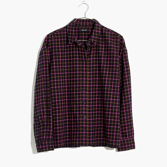 Madewell Flannel Westlake Shirt in Stoppard Plaid Size Small - Picture 2 of 5